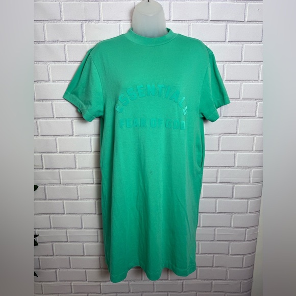 Fear of God Essentials Oversized Green T-Shirt Dress/size 8 - Picture 1 of 12